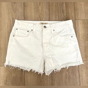 Madewell White Denim Cutoff Shorts, 25